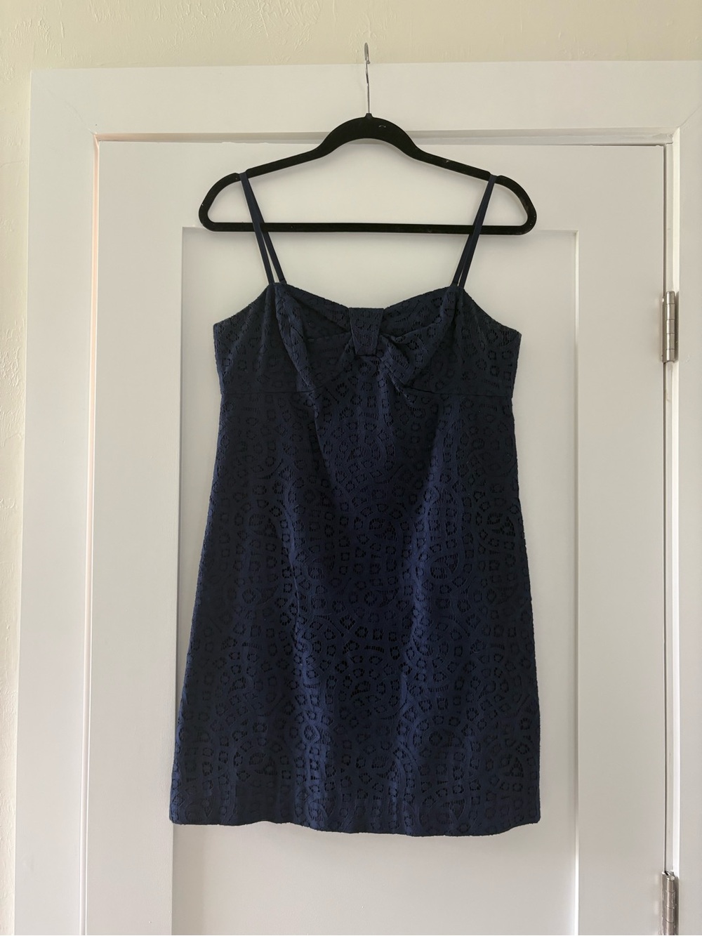 Lilly Pulitzer Navy Blue Lace Anchor Zipper Dress - M